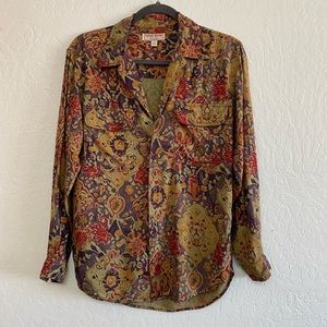 Bundle 3 for 50% off 1980s-90s Guess Jeans Printed Rayon Blouse